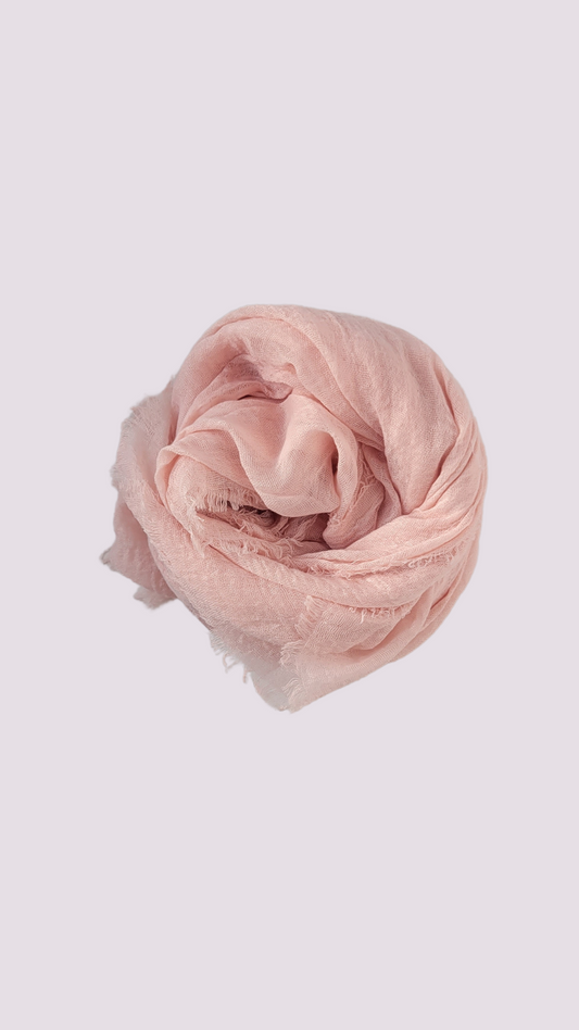 Cotton Crinkle Hijab - Barely Blush