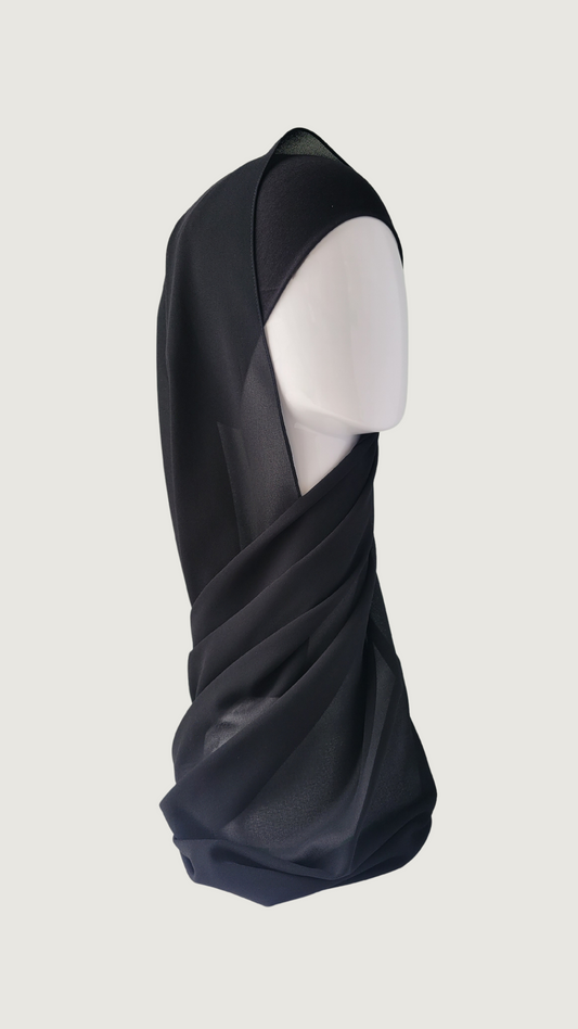 Premium Chiffon Hijab - Black Pearl