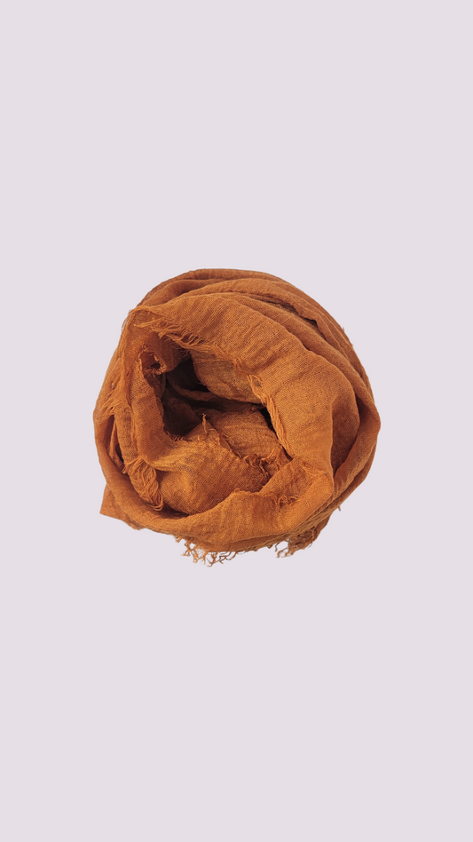Cotton Crinkle Hijab - Chestnut
