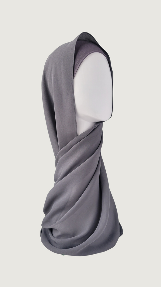 Premium Chiffon Hijab - Dove Grey