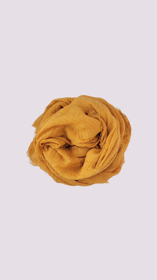 Cotton Crinkle Hijab - Mustard