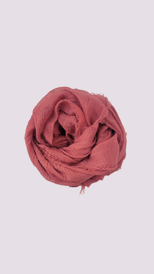 Cotton Crinkle Hijab - Rustic Red