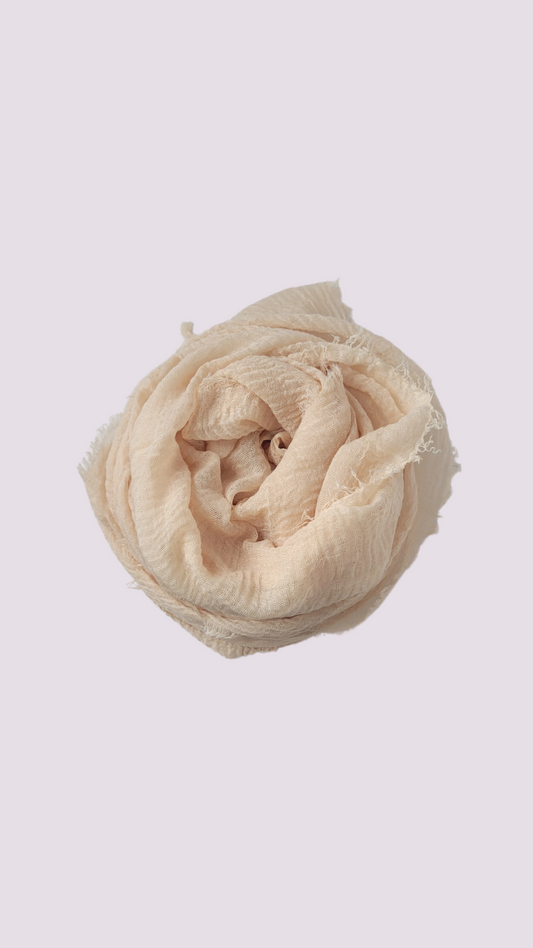 Cotton Crinkle Hijab - Toasted Almond