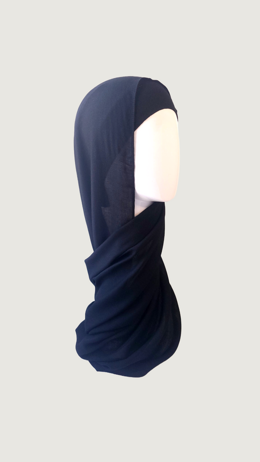 Modal Matching Hijab Set ebony black cotton undercap