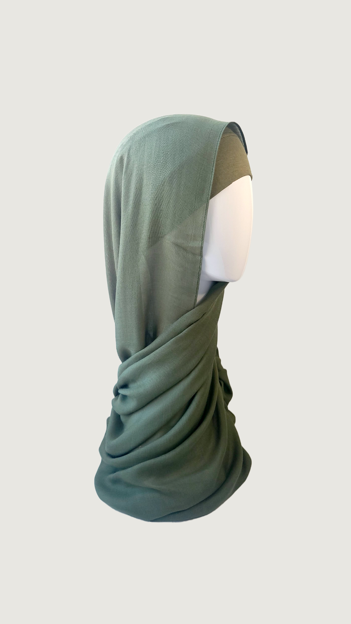 Modal Matching Hijab Set khaki green cotton undercap